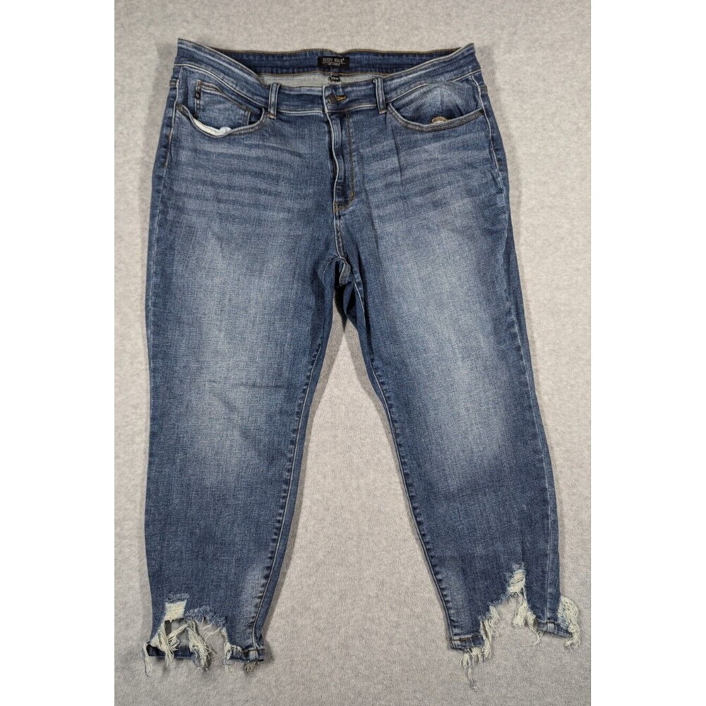Judy Blue Women Jeans 22W High Rise Skinny Distressed Hems Stretch Casual